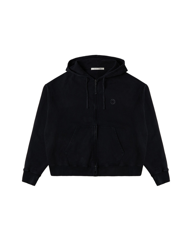 CHARCOAL GREY BOXY ZIP-UP HOODIE 1