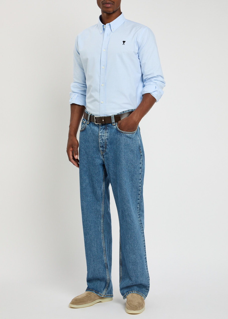 Ami Paris Logo-embroidered Cotton Shirt - 4