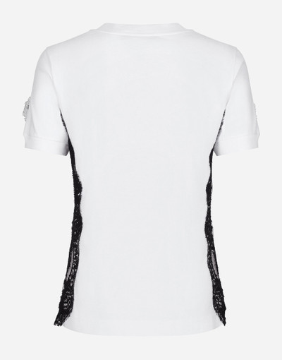 Dolce & Gabbana Jersey T-shirt with DG logo and lace inserts outlook