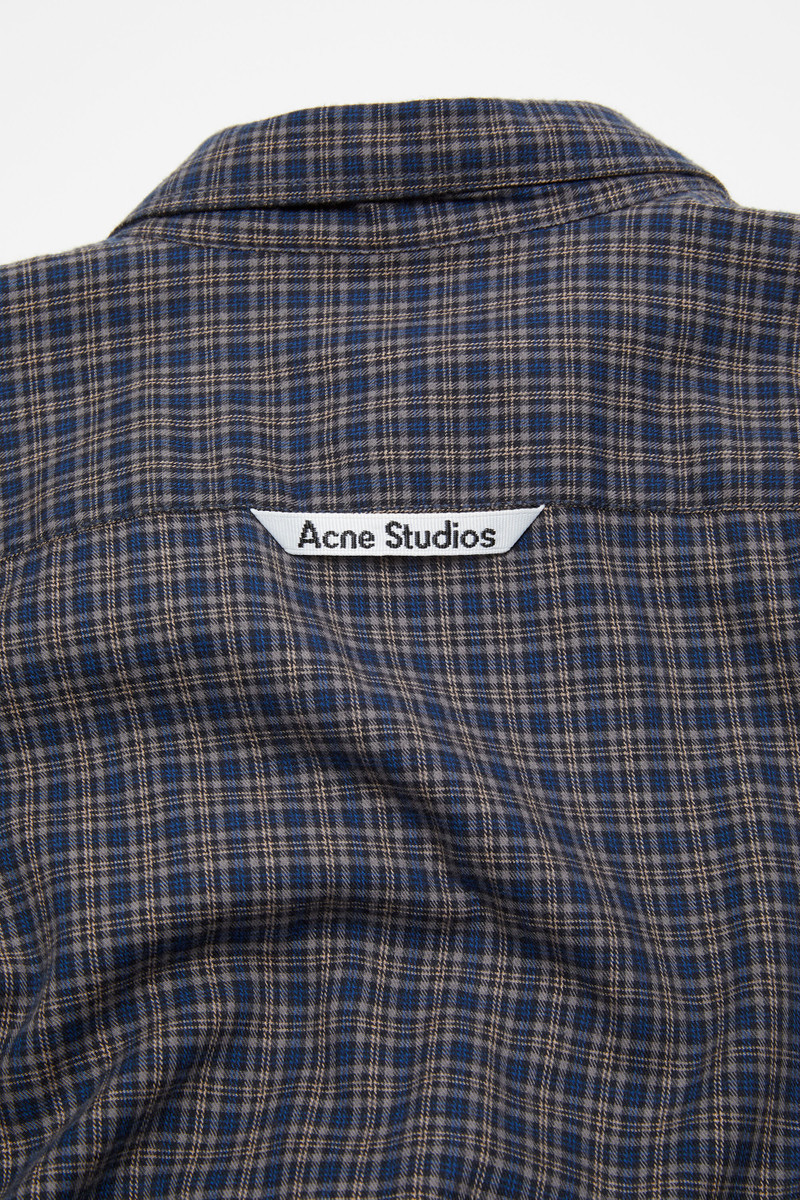 Check button-up shirt - Black/Navy 5