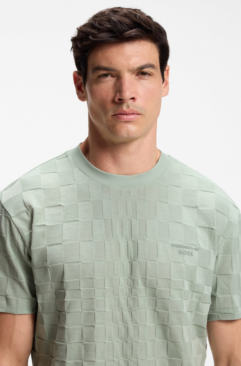 PORSCHE X BOSS RELAXED-FIT T-SHIRT IN COTTON JACQUARD 3
