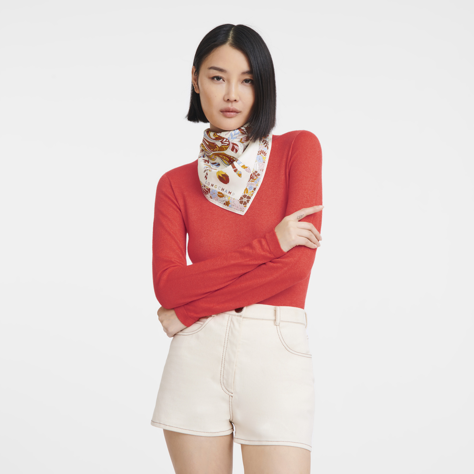Forêt Longchamp Silk scarf 50 Apricot - Silk - 2