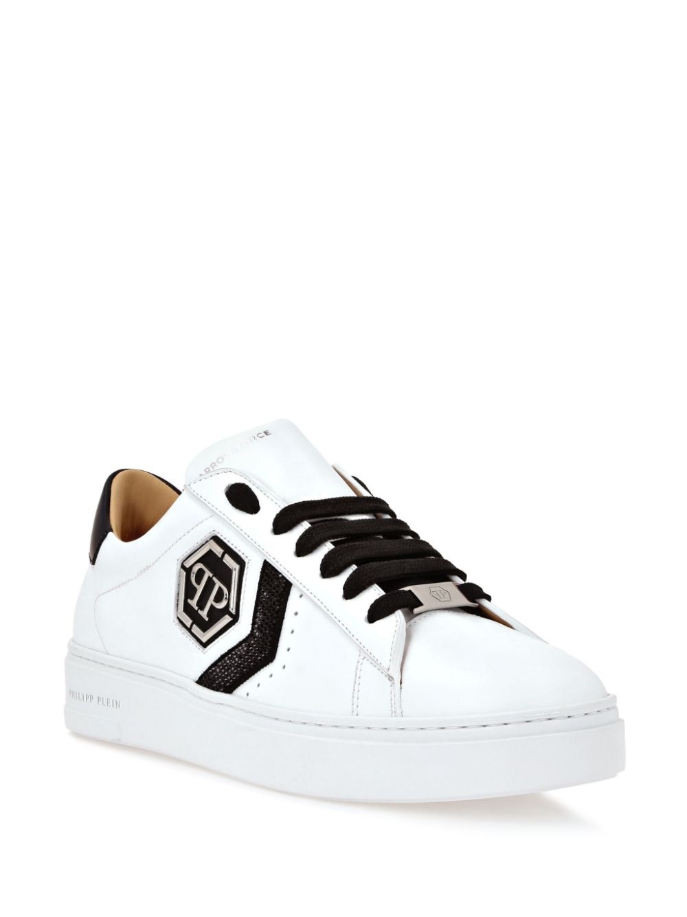 logo-patch nappa leather sneakers - 2