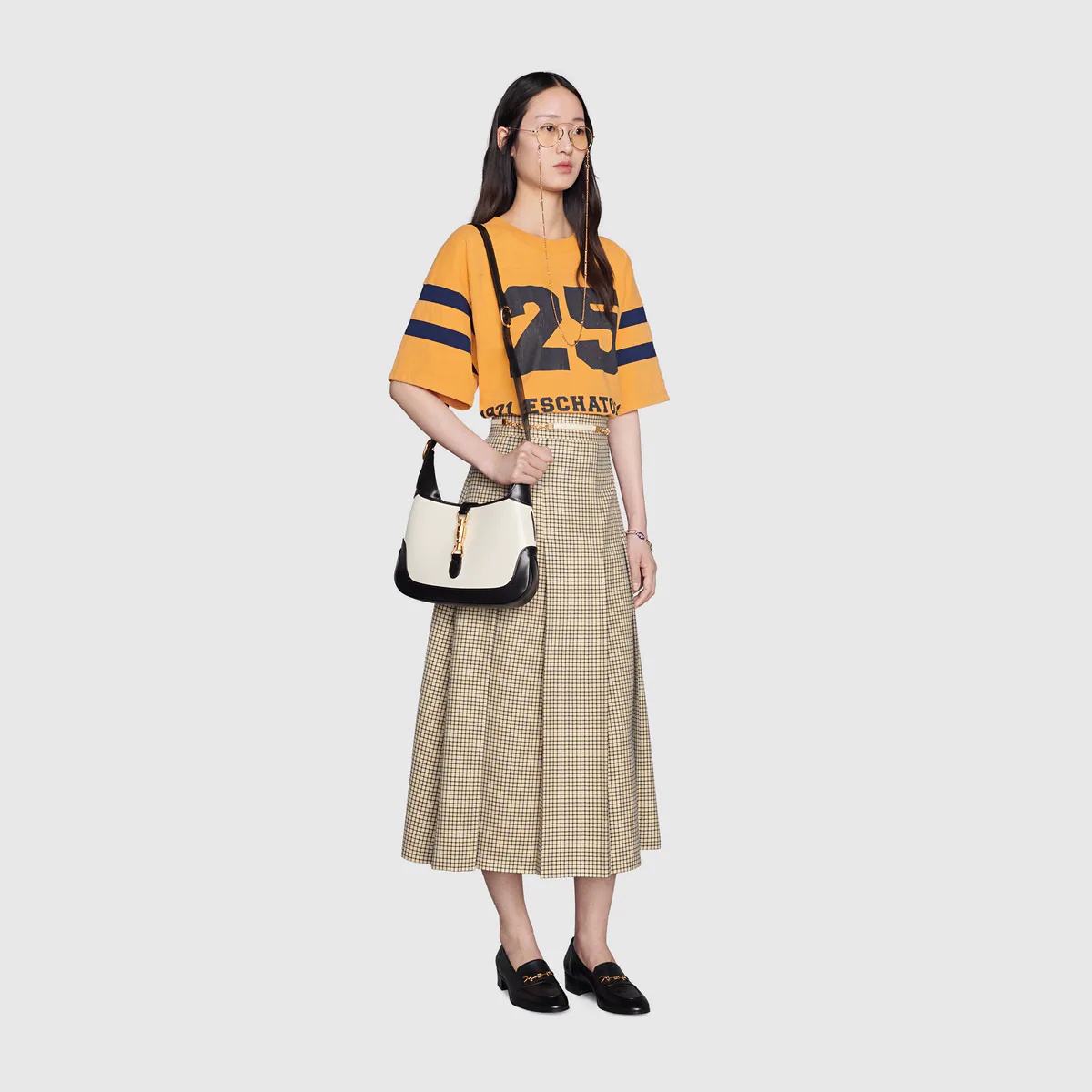 Check wool pleated skirt - 2