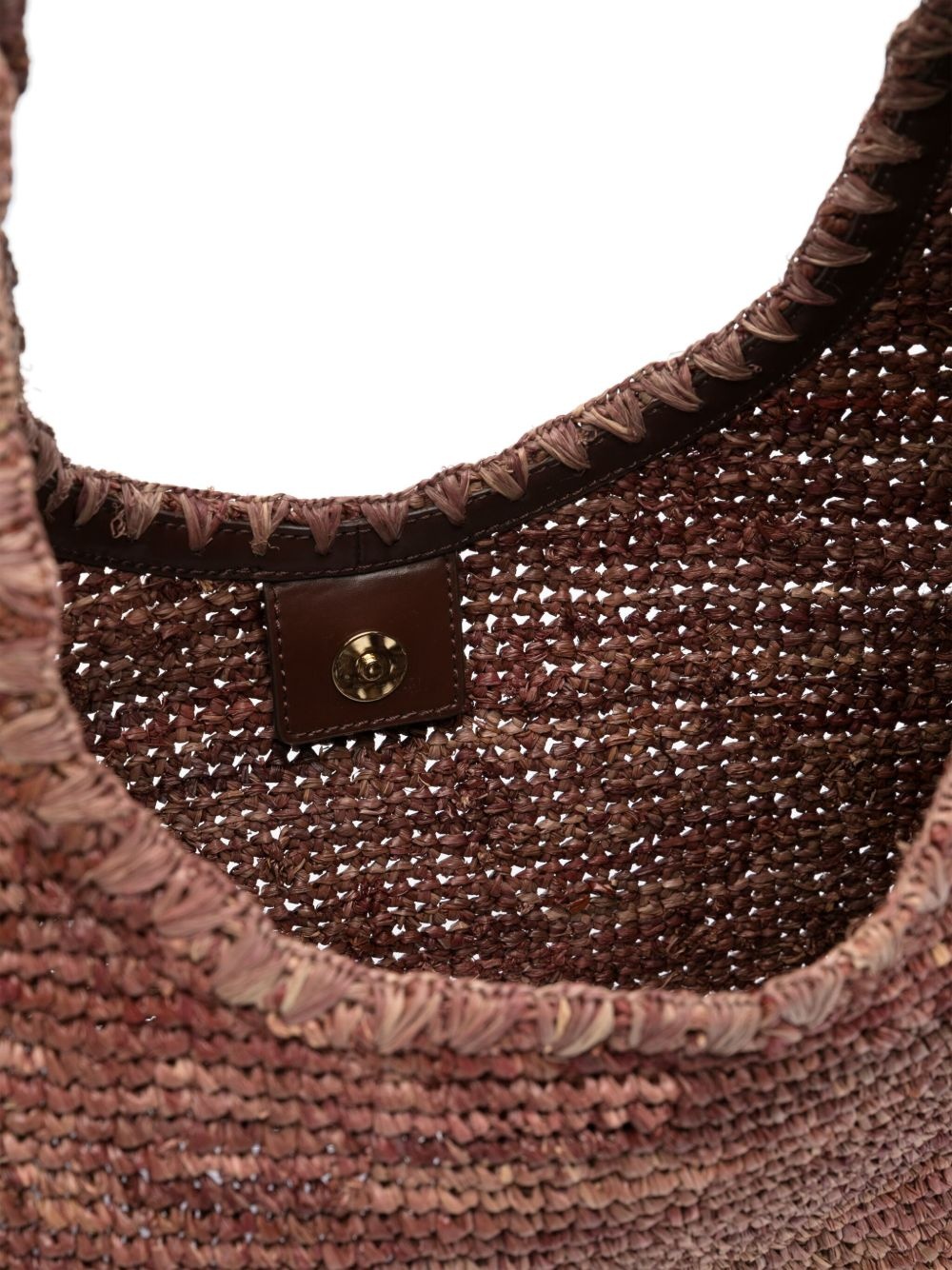 large moon raffia shoulder bag - 5