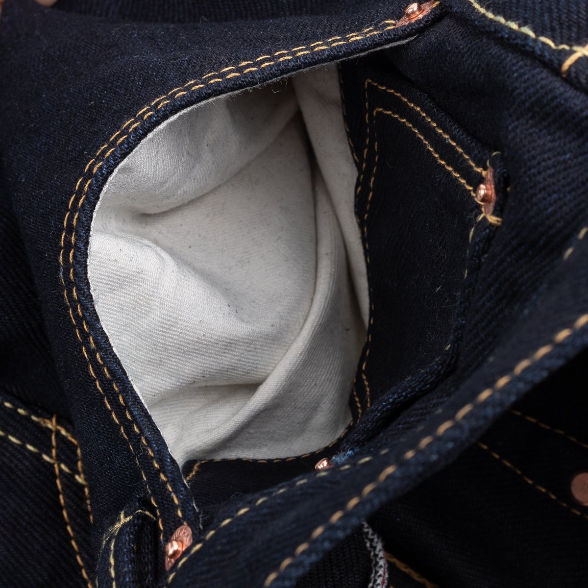 IH-555S-21ib 21oz Selvedge Denim Super Slim Cut Jeans - Indigo/Black - 14