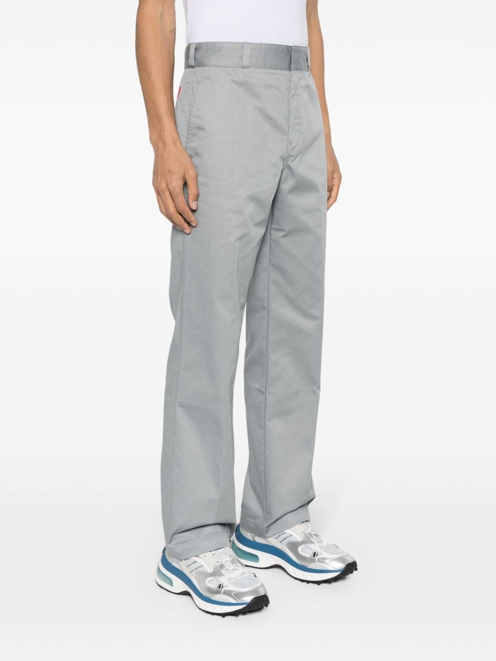 pressed-crease straight-leg trousers - 3