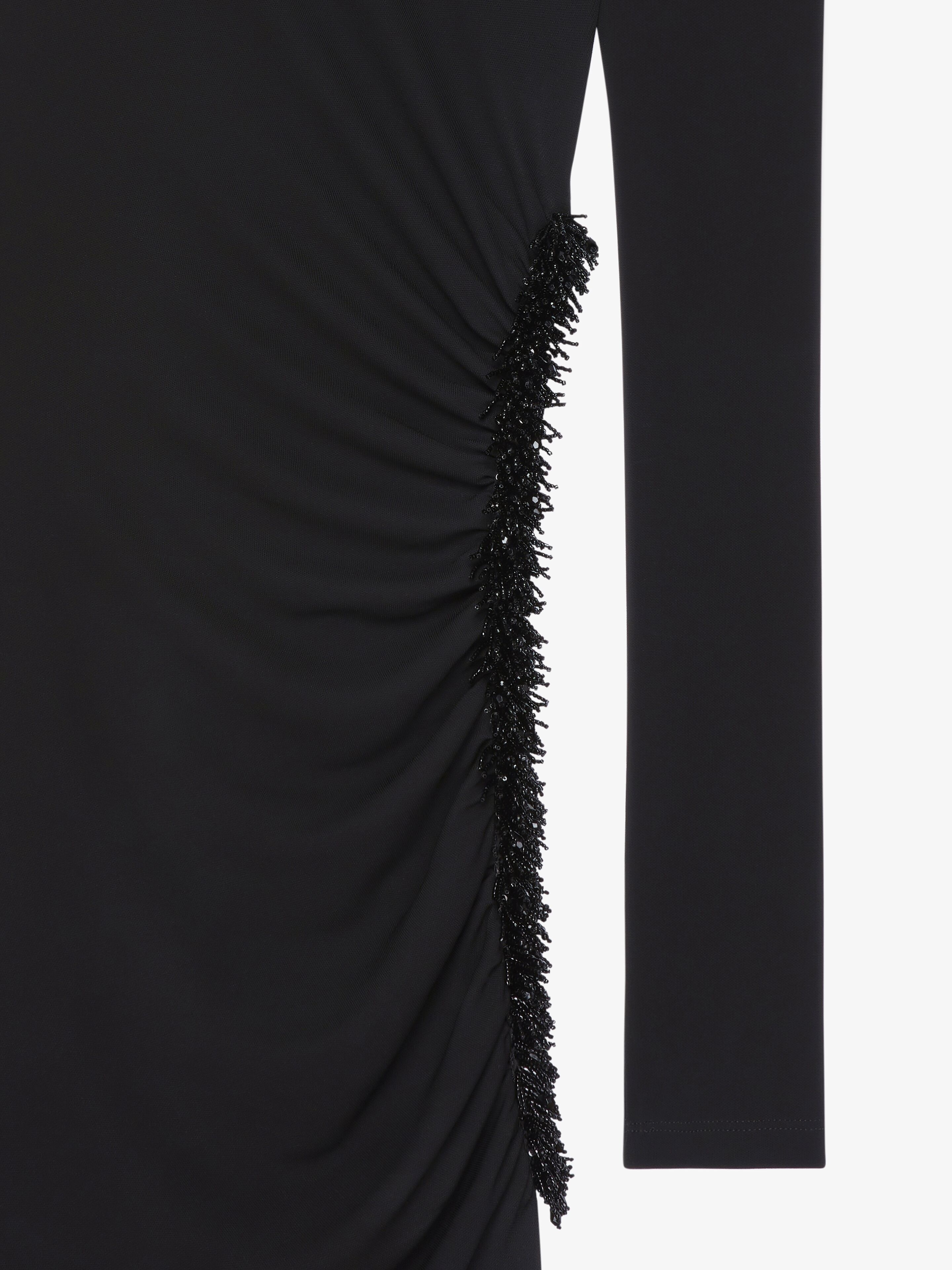 DRAPED DRESS IN EMBROIDERED JERSEY - 5