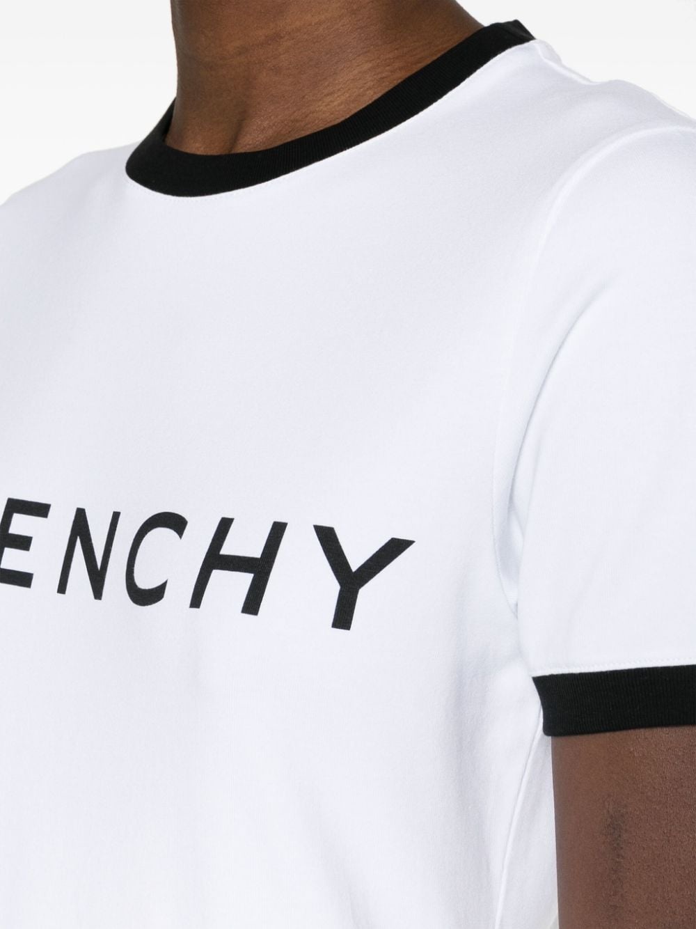 Givenchy White/Black logo-print cotton T-shirt | farfetch