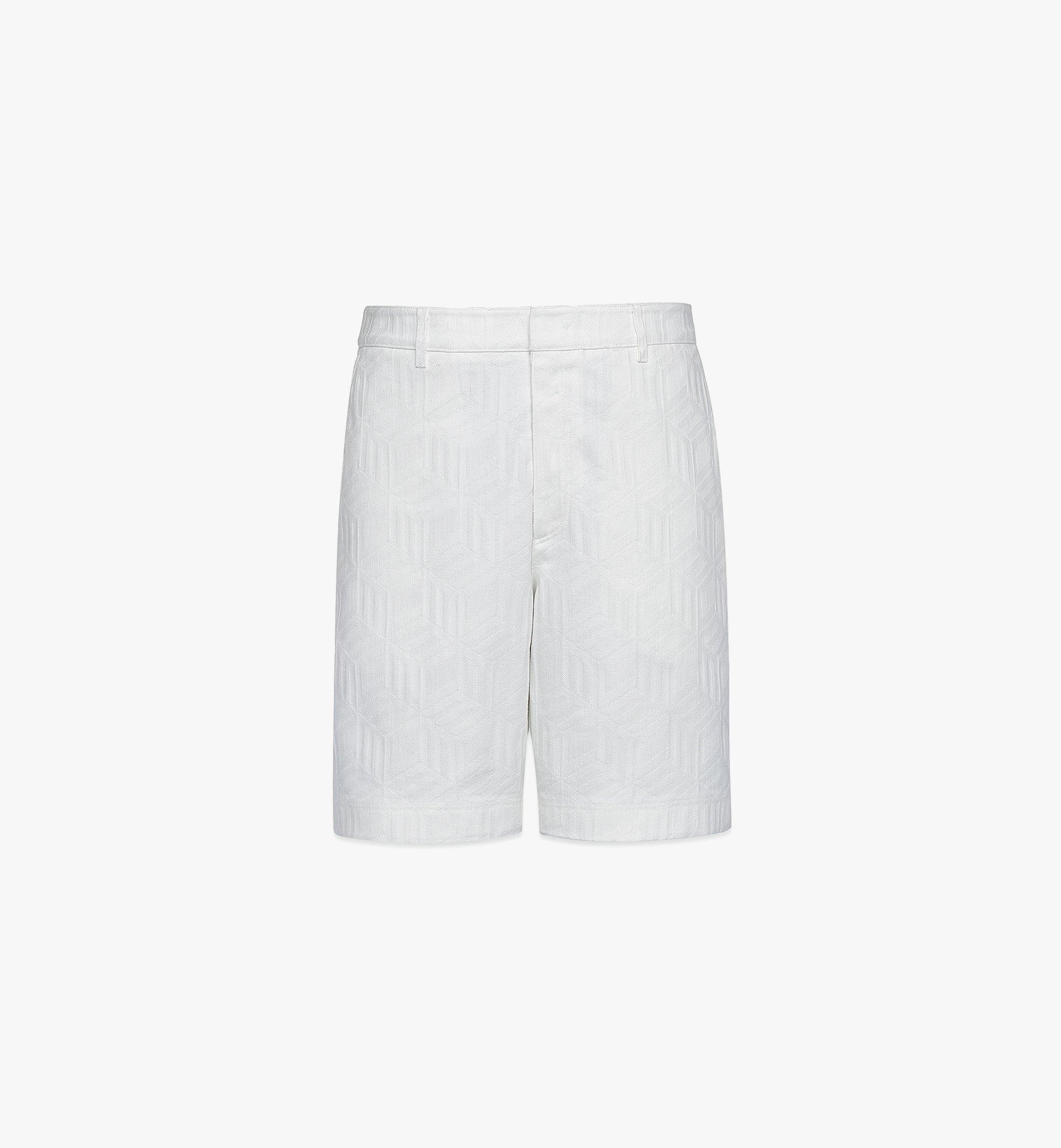 Men’s Cubic Jacquard Denim Shorts - 1