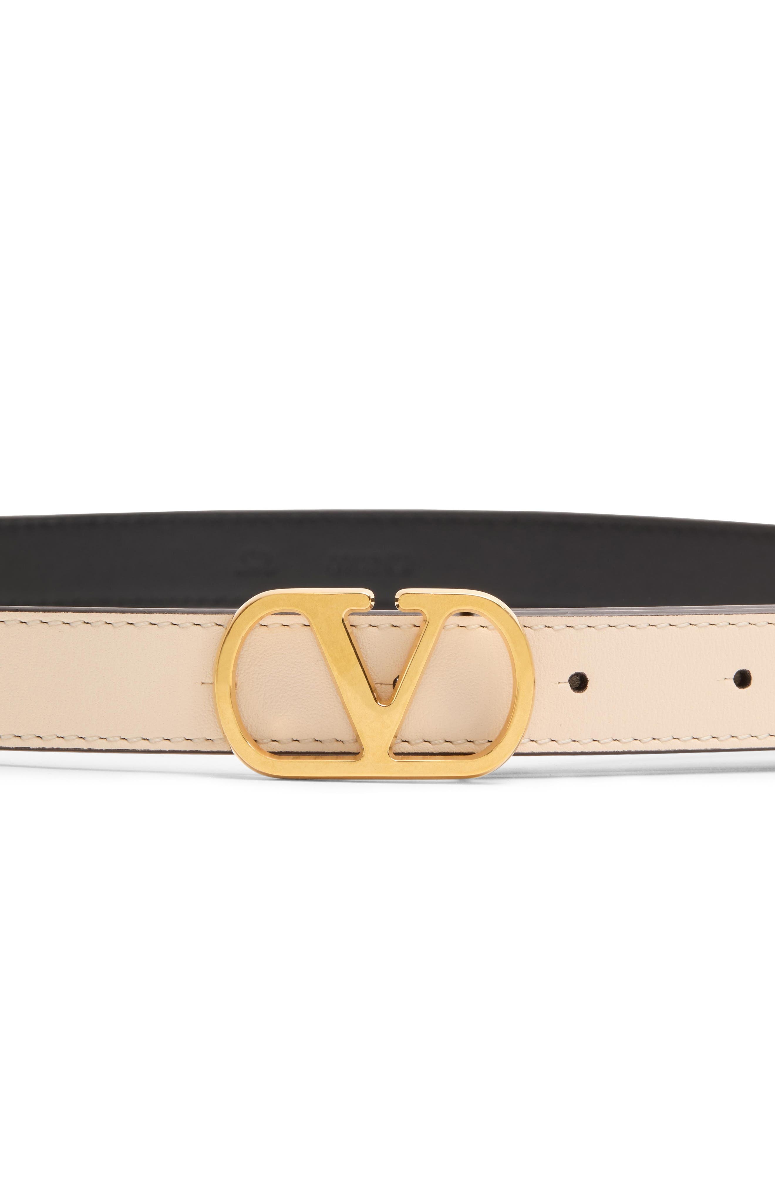 Valentino Garavani VLOGO Signature Leather Belt in White Multi at Nordstrom - 2