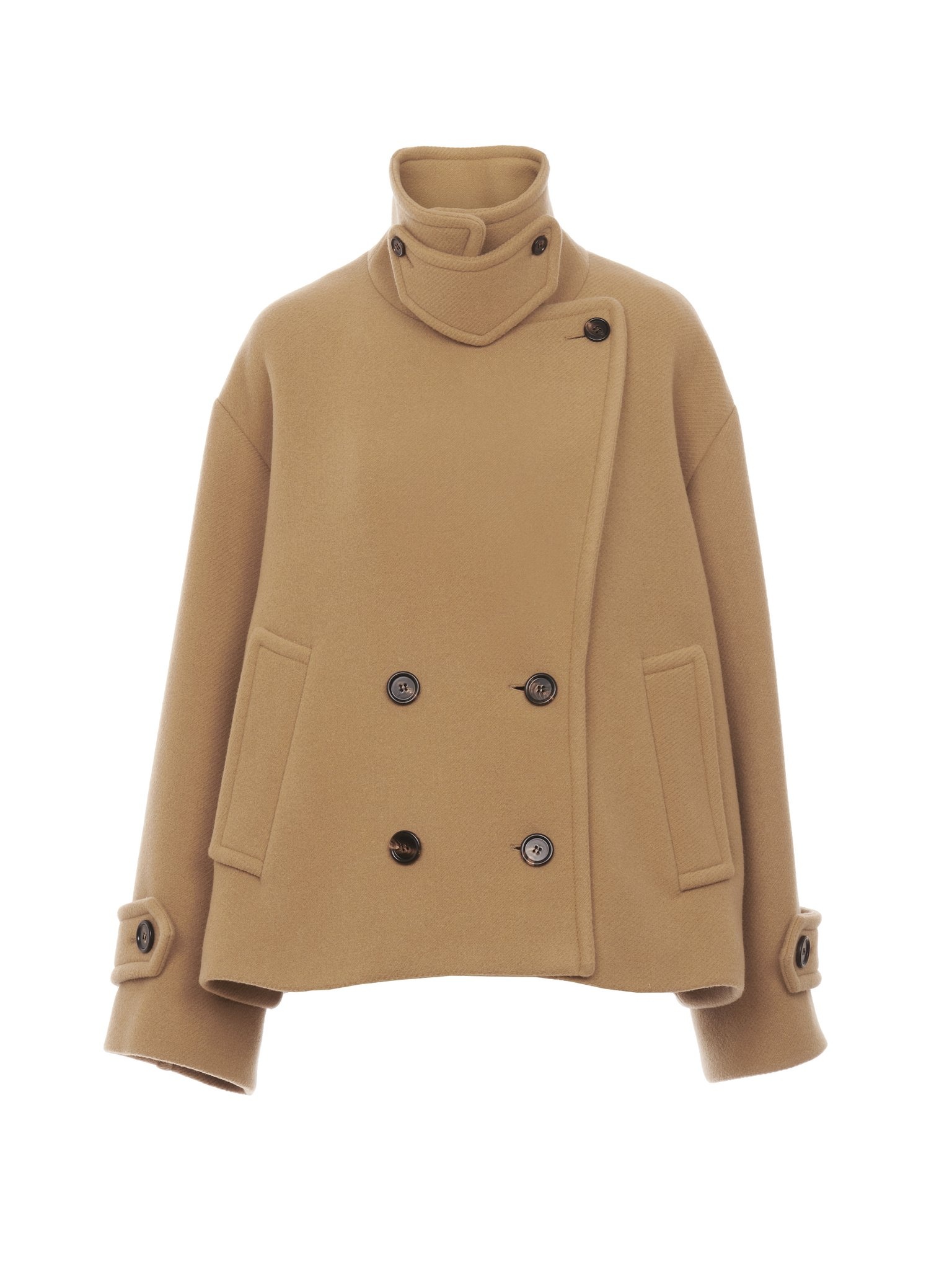 OVERSIZED SHORT COAT IN WOOL - 1