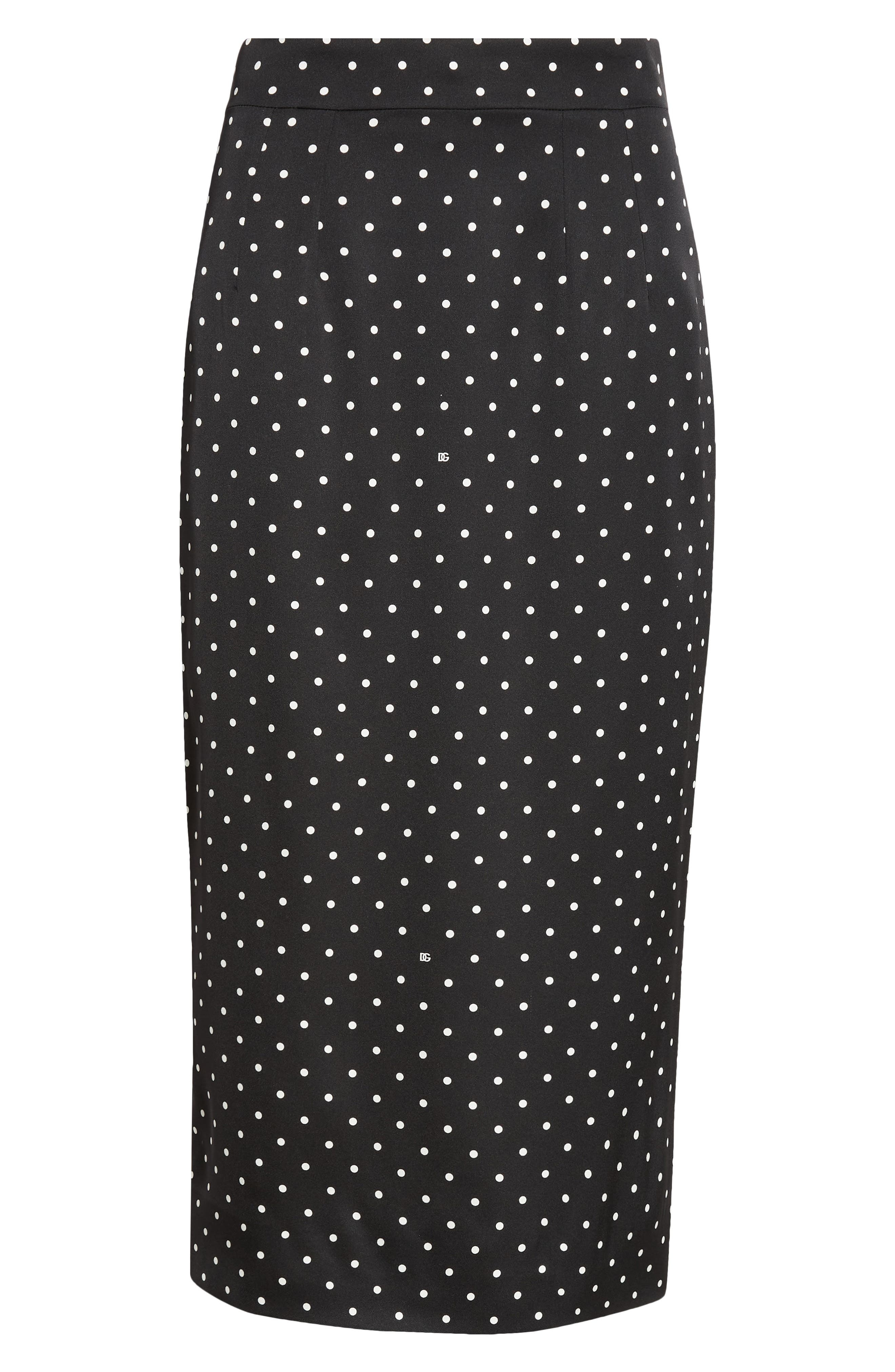 Dolce&Gabbana Polka Dot Stretch Silk Pencil Skirt in Hnzpw Pois Picc 0 5 F.nero at Nordstrom - 6