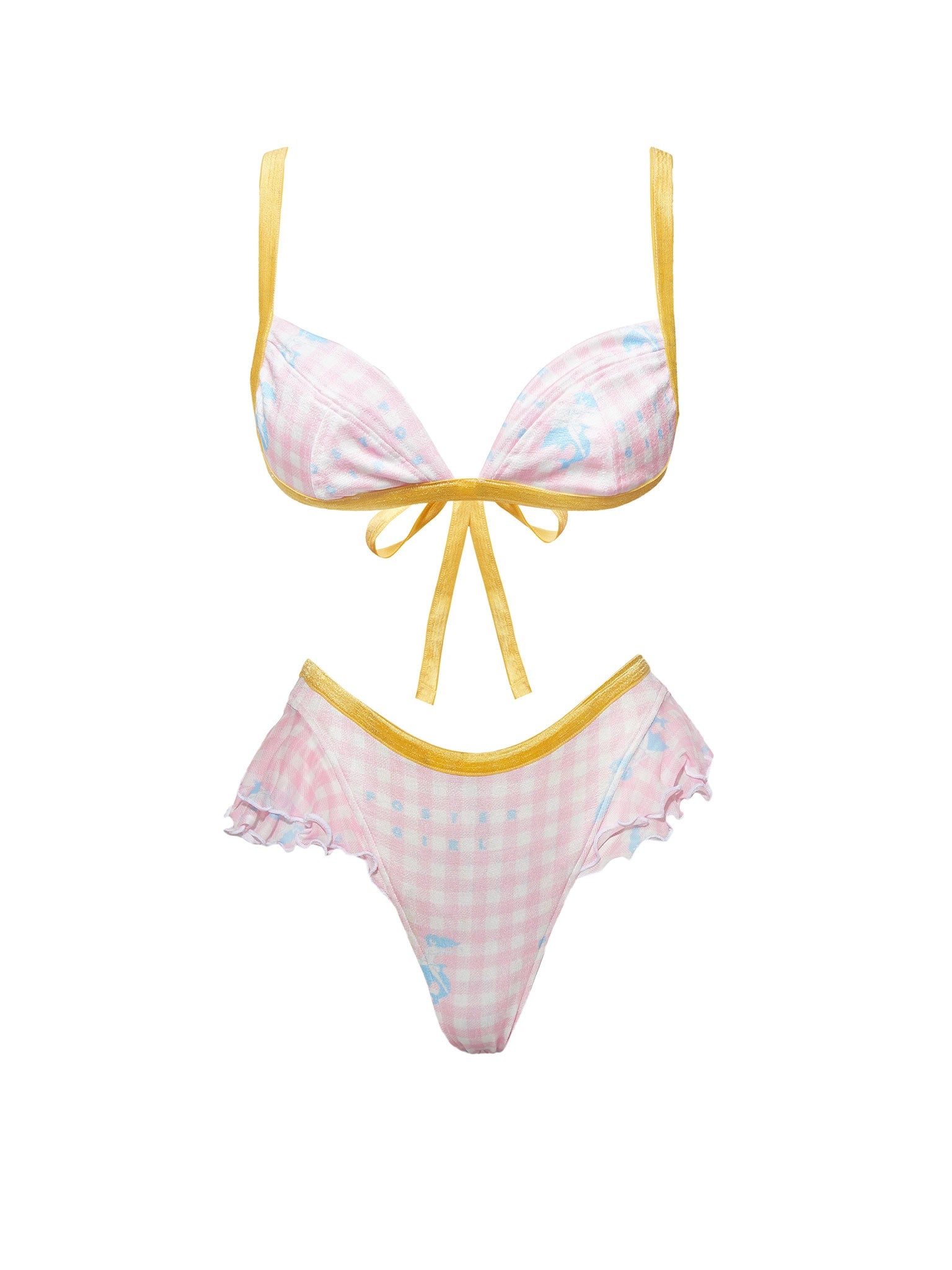 RICHARDS BIKINI BOTTOMS PINK GINGHAM - 5