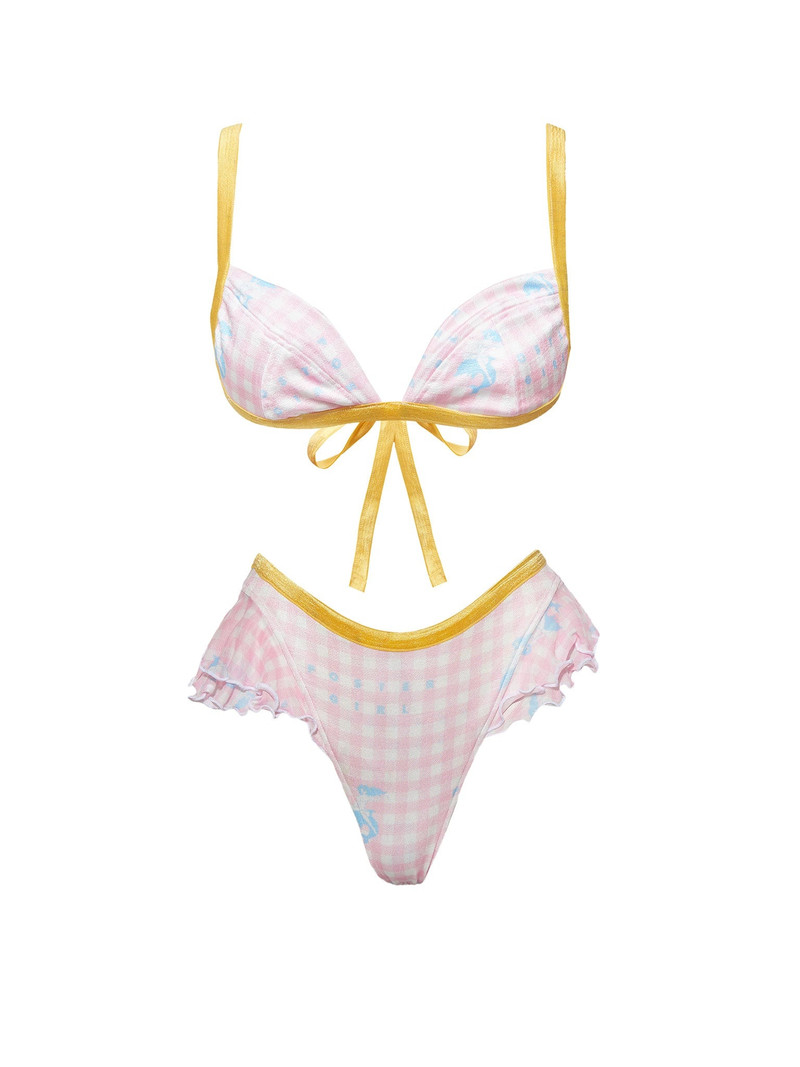 RICHARDS BIKINI BOTTOMS PINK GINGHAM 5