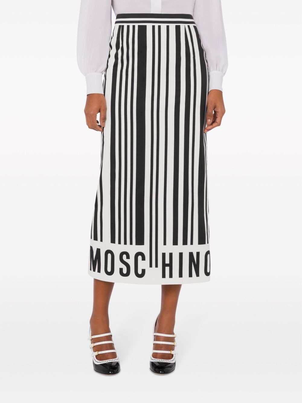 logo-print striped skirt - 2