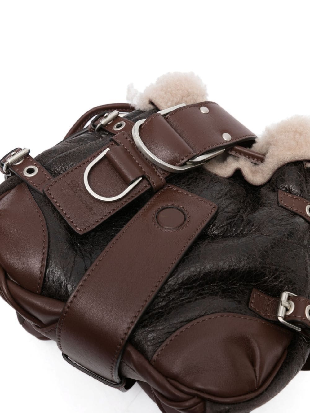 leather belt-embellished bucket bag - 4