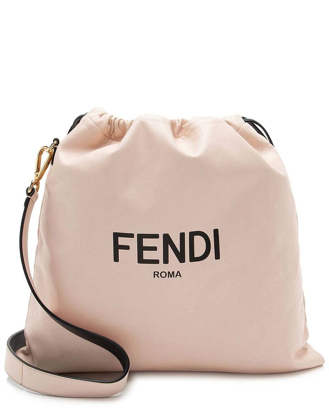 FENDI Pink Leather Nappa Drawstring Medium Shoulder Bag (Authentic Pre-Loved) - 1