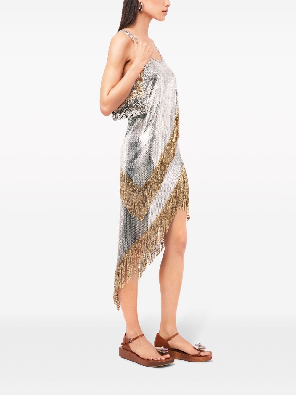 fringed chainmail tank top - 3