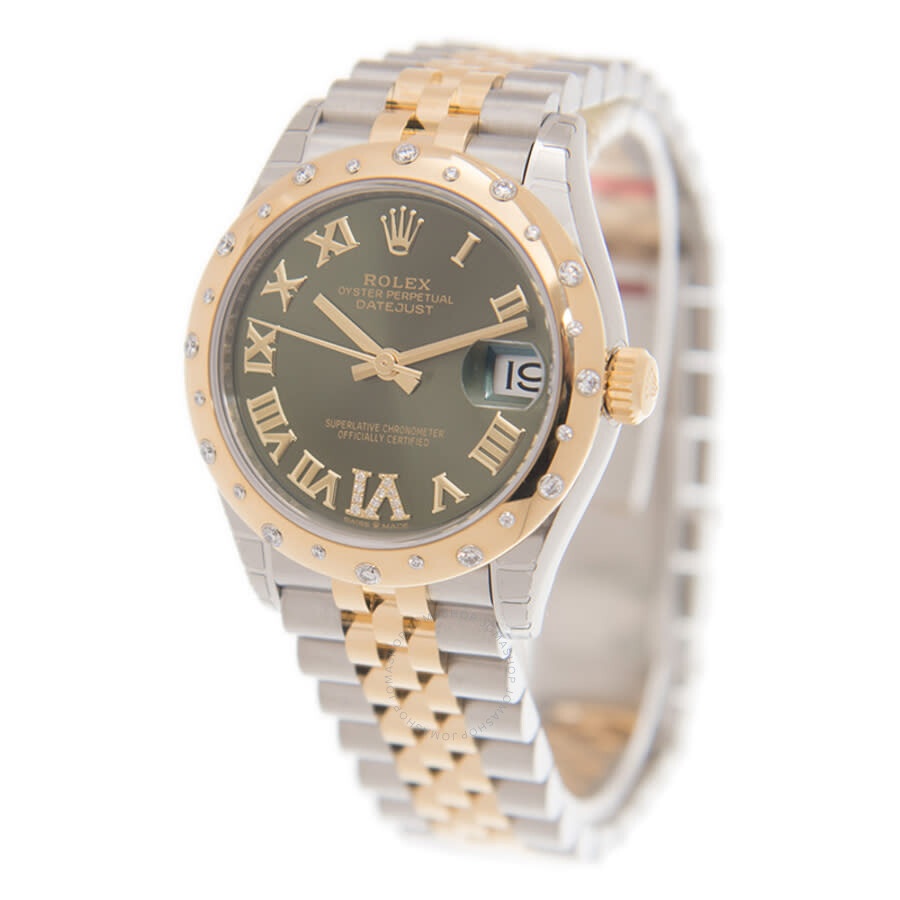 Rolex Datejust 31 Olive Green Dial Automatic Ladies Steel and 18kt Yellow Gold Jubilee Watch 278343G - 4