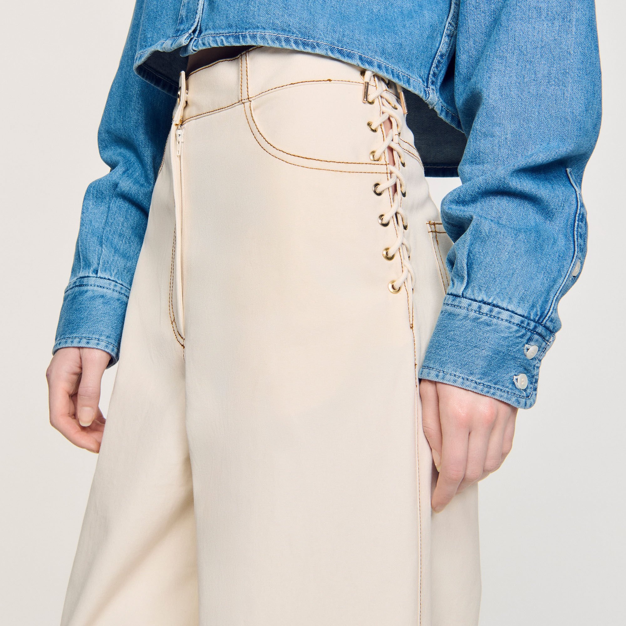 LACE-UP JEANS - 3