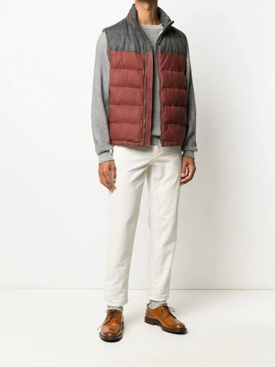 Brunello Cucinelli crew neck ribbed sweater outlook