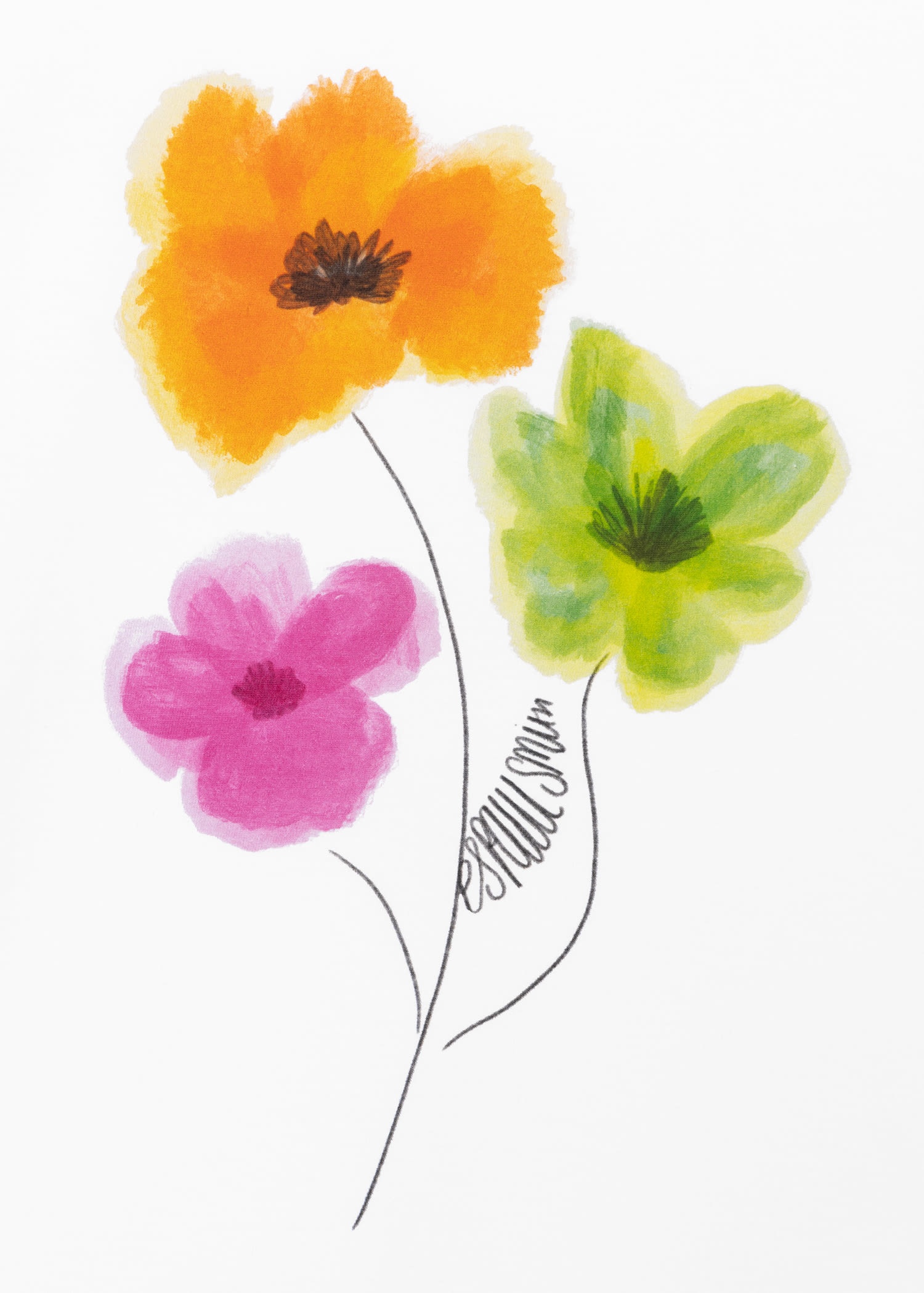 White 'Brushed Poppies' T-Shirt - 2