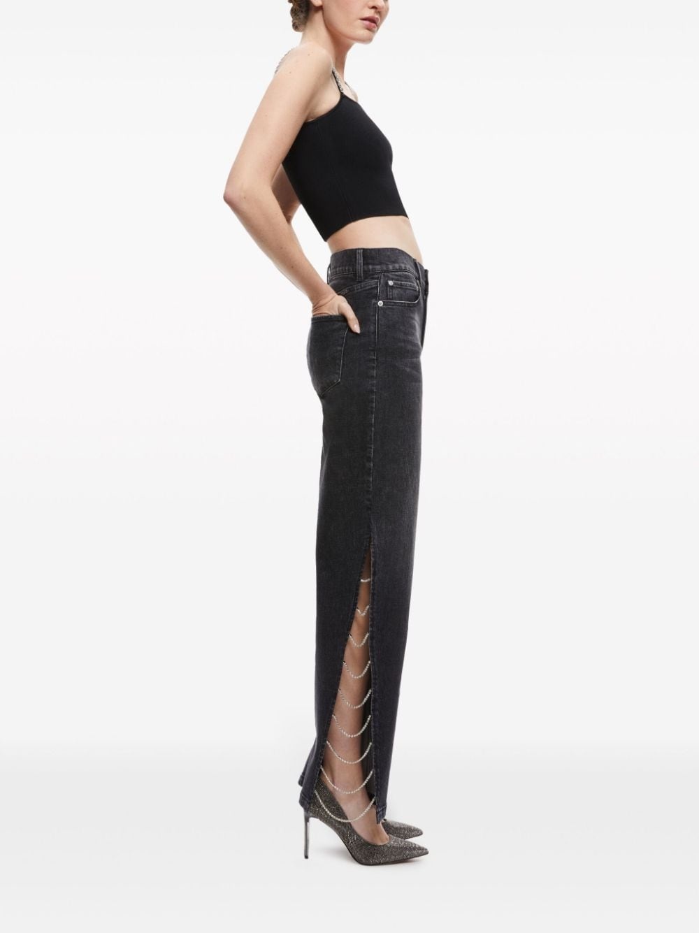 Gayle crystal-embellisjed straight-leg jeans - 3