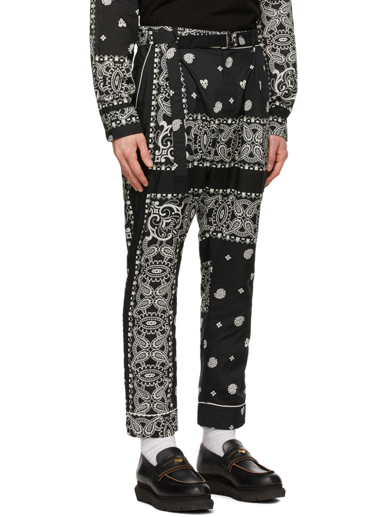 sacai Black Archive Print Mix Trousers outlook