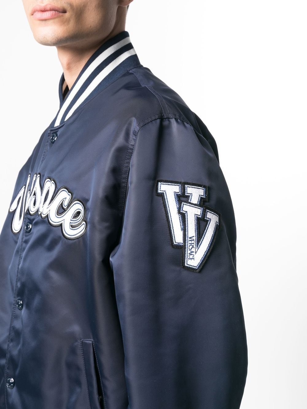 logo-patch bomber jacket - 5