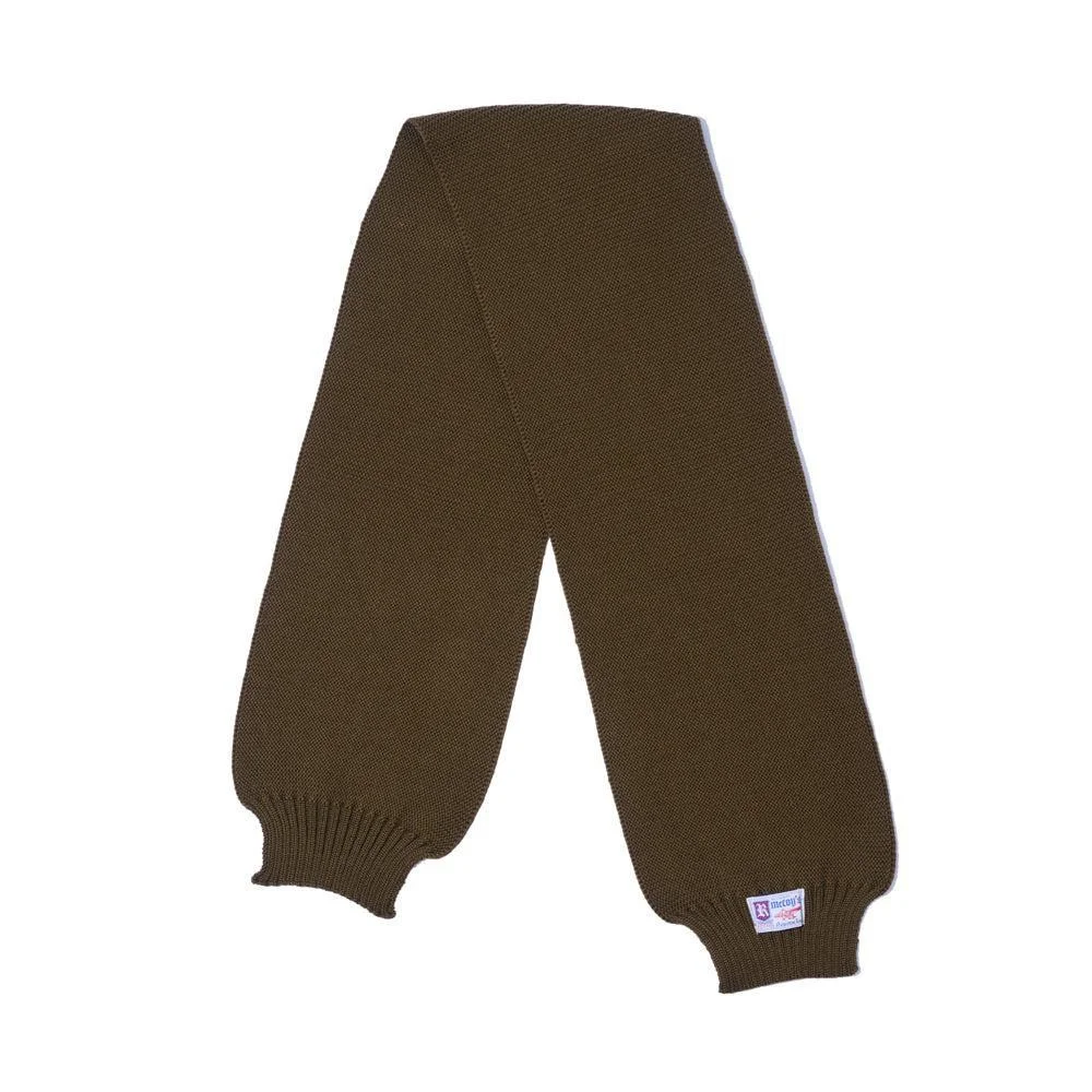The Real McCoy's Scarf, Wool Knit Olive - 1