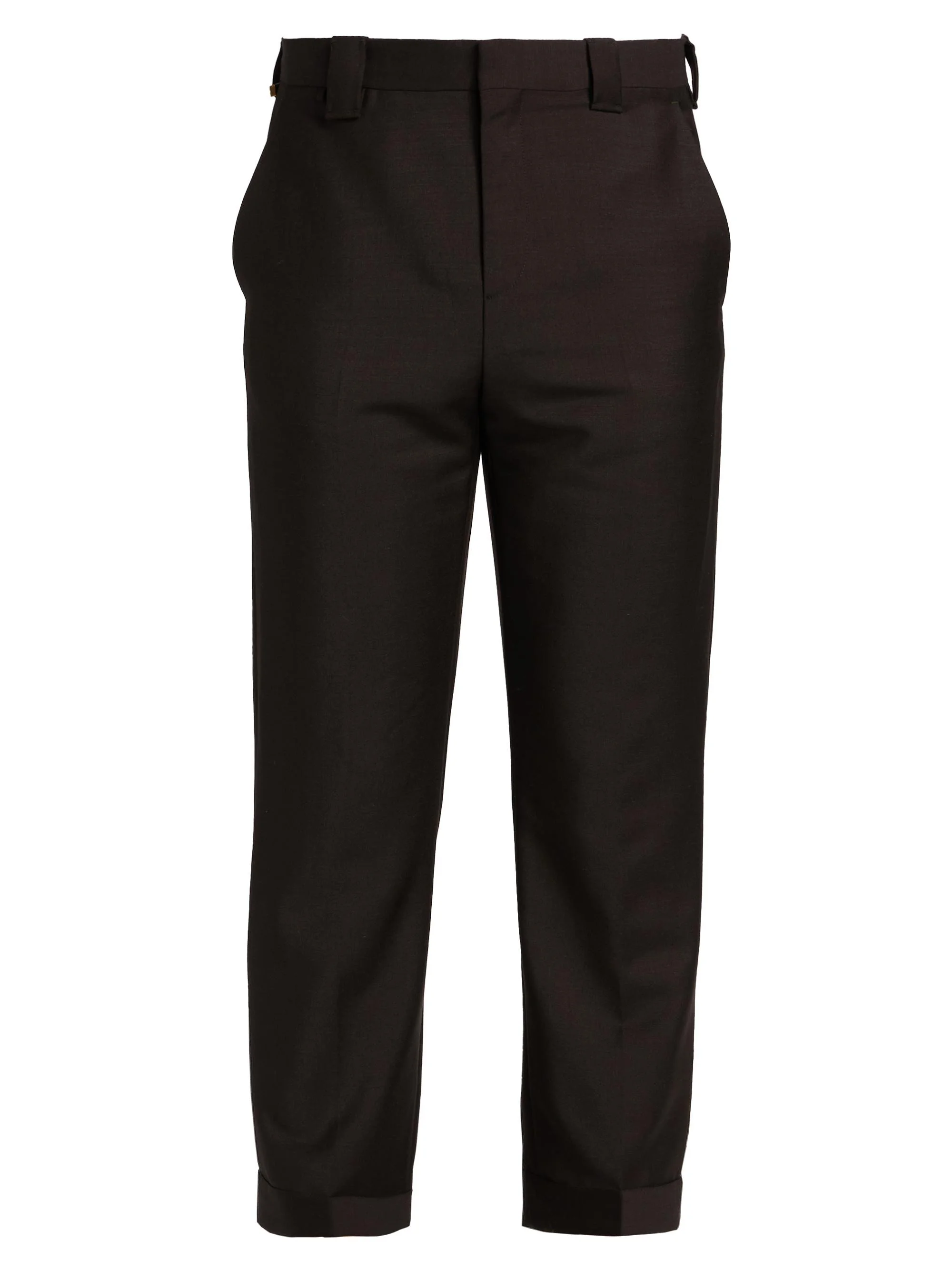 Men's Wool-Mohair Trousers - Dark Chocolate - 1