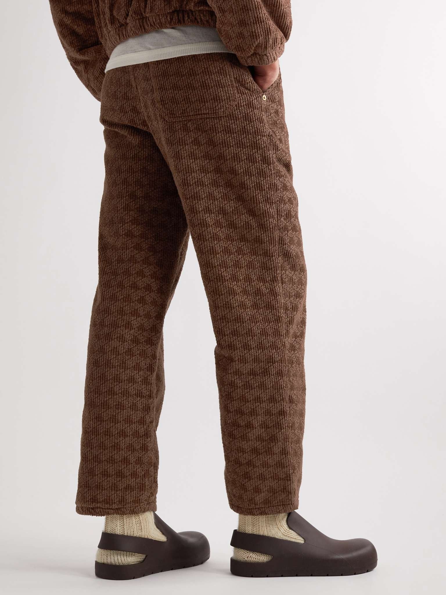 Straight-Leg Padded Cotton-Corduroy Trousers - 4
