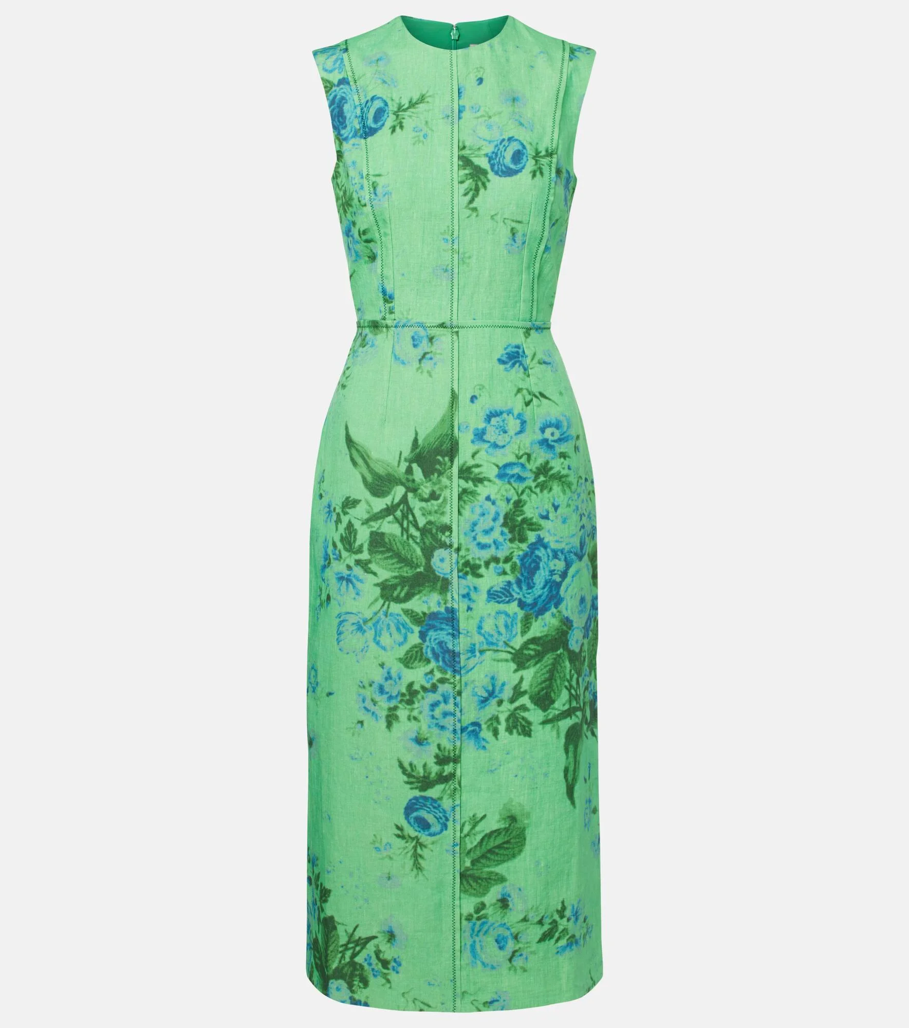 Floral linen midi dress - 1