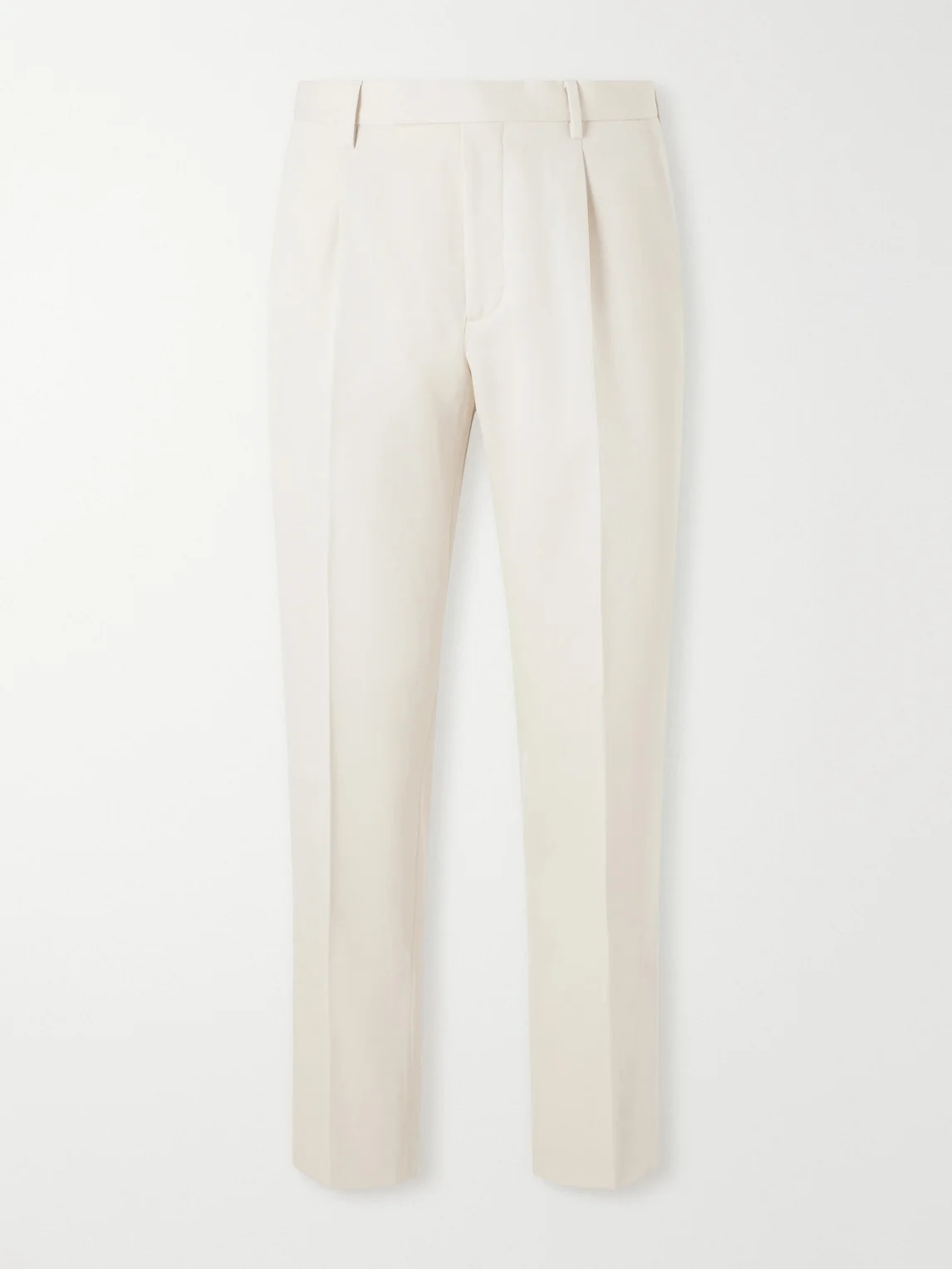Straight-Leg Cotton and Wool-Blend Twill Trousers - 1
