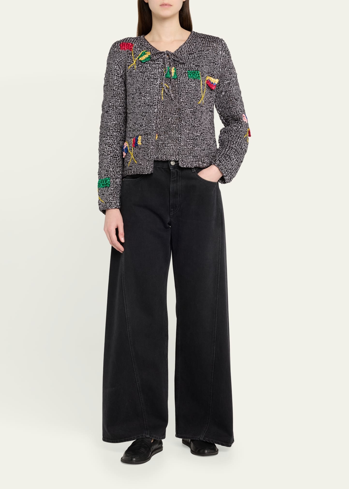 Promenade Raised Flag Crochet Cardigan - 2