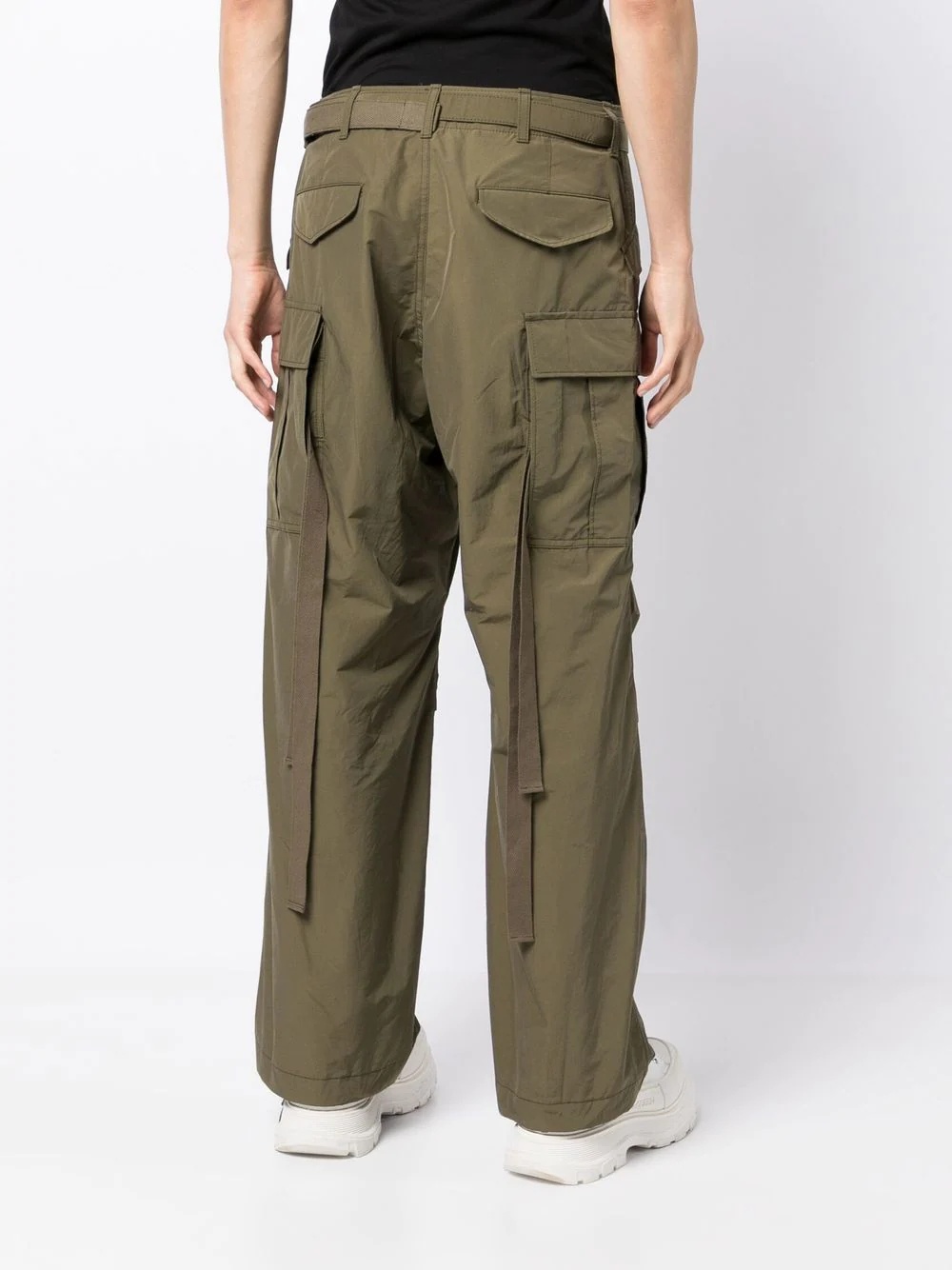 wide-leg cargo trousers - 4