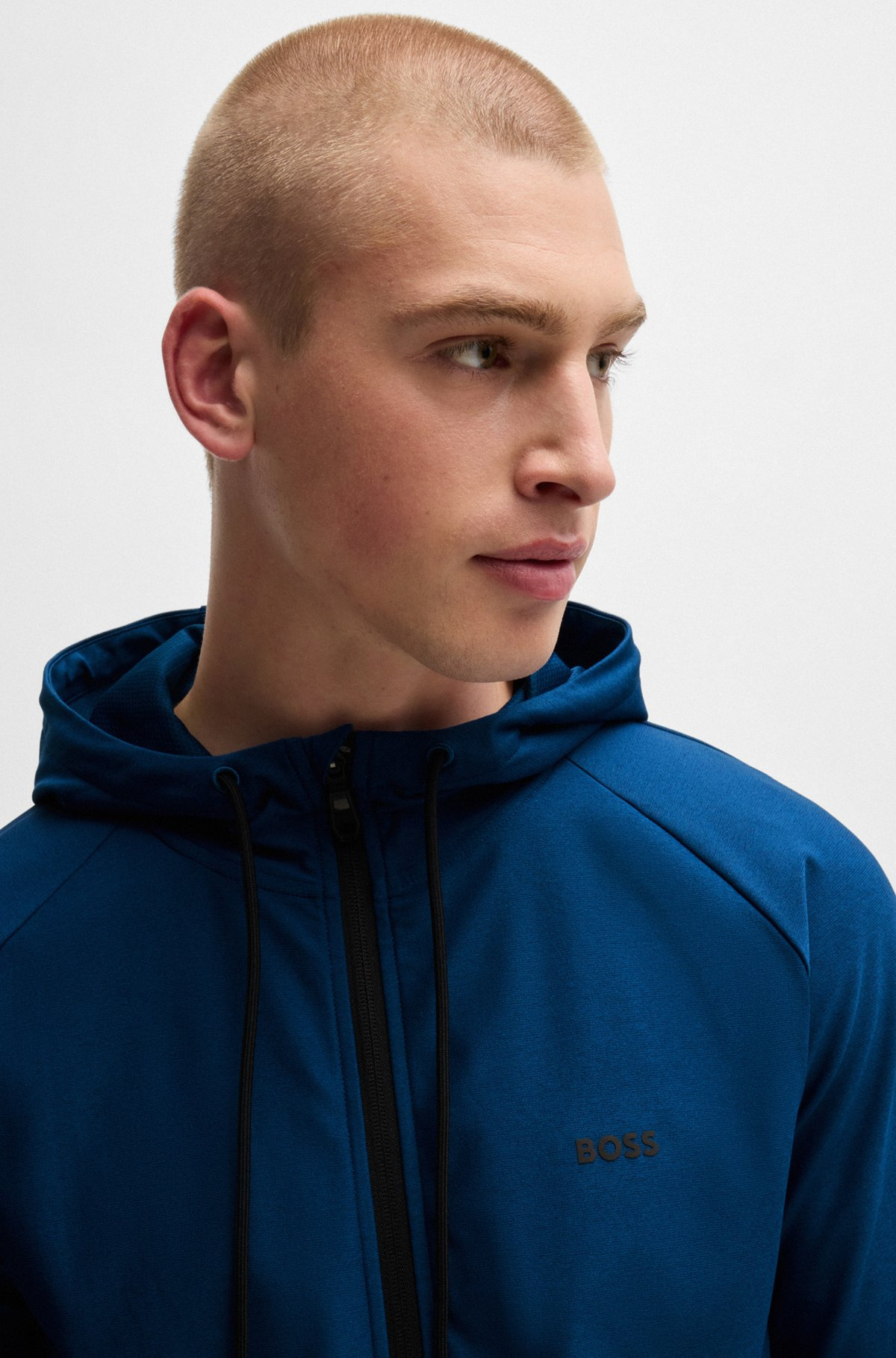 ACTIVE-STRETCH ZIP-UP HOODIE WITH LOGO DETAIL - 3
