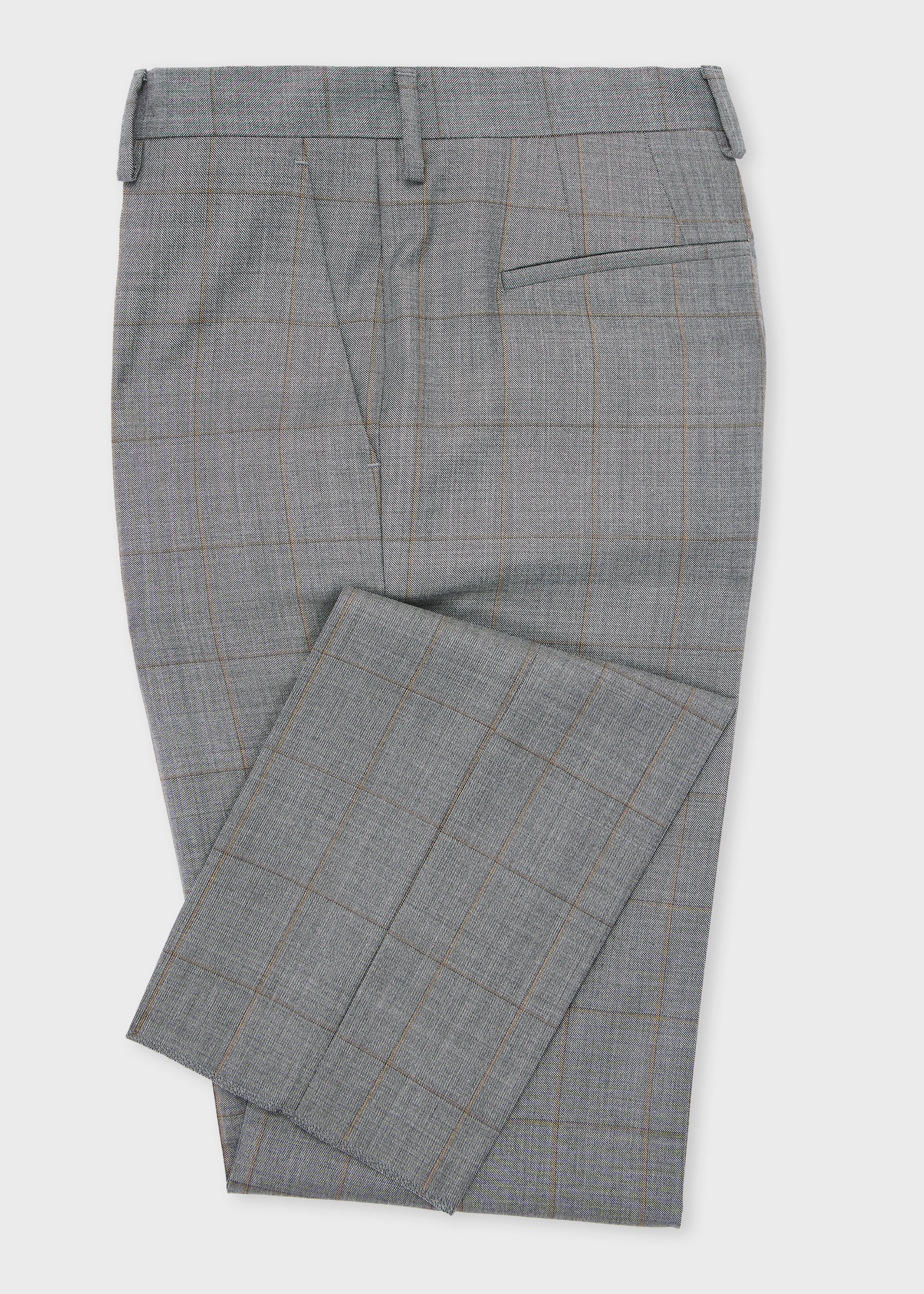 Grey Windowpane Check Wool Trousers - 3