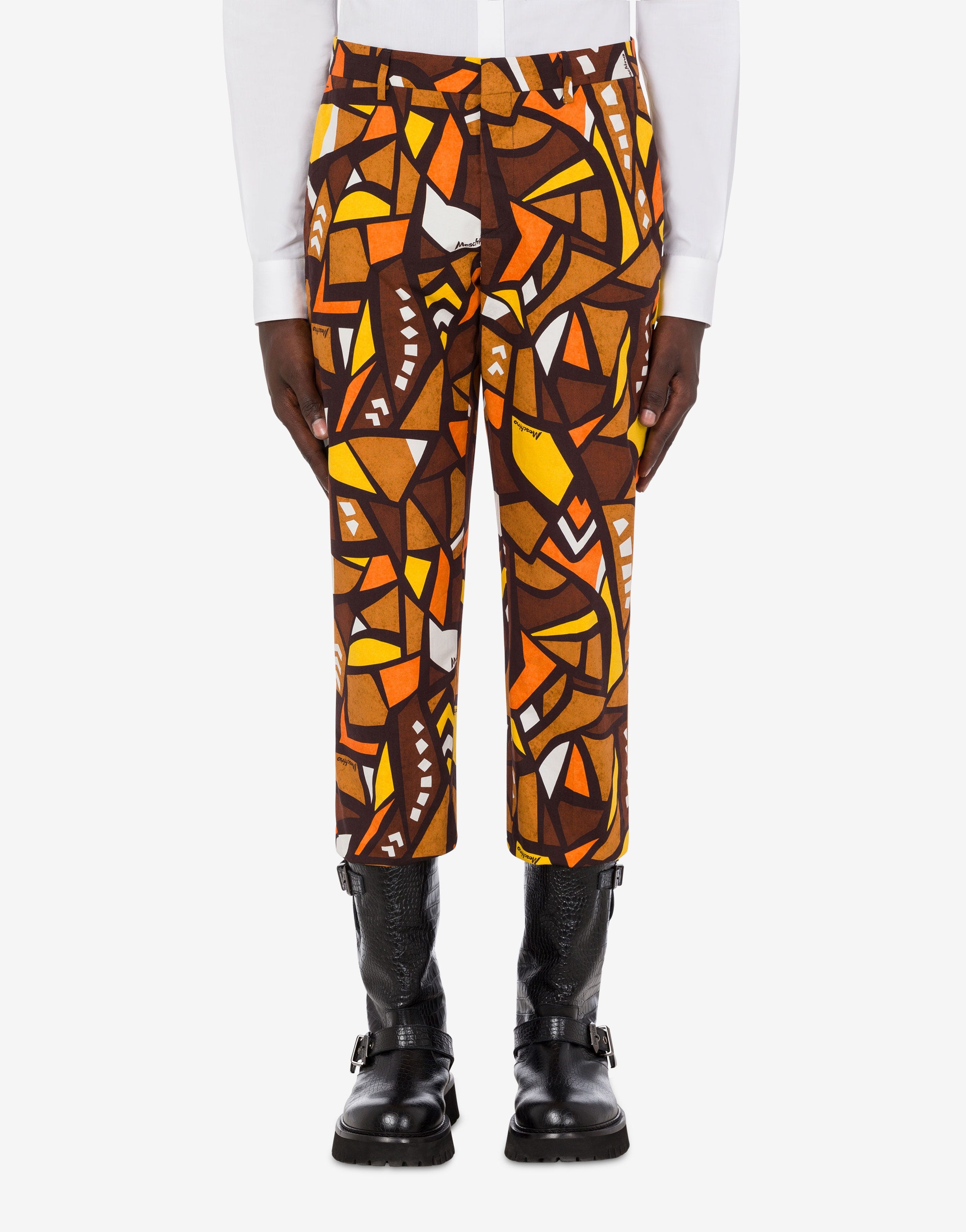 WOOD PRINT COTTON TROUSERS - 2