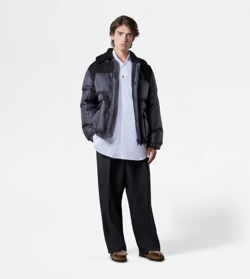 Tod's DOWN JACKET WITH SUEDE INSERTS - BLACK outlook