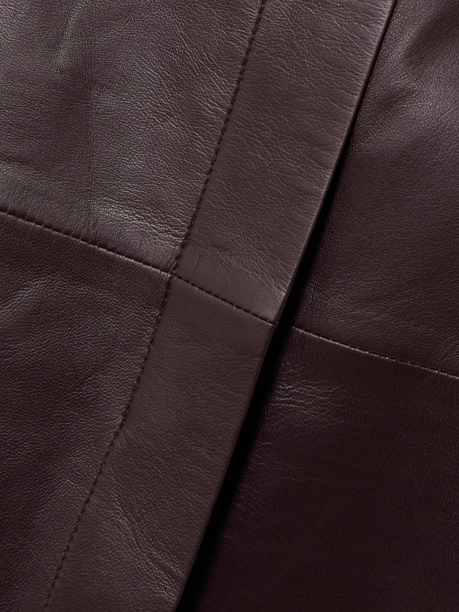 Sevres paneled leather skirt Plum - 5