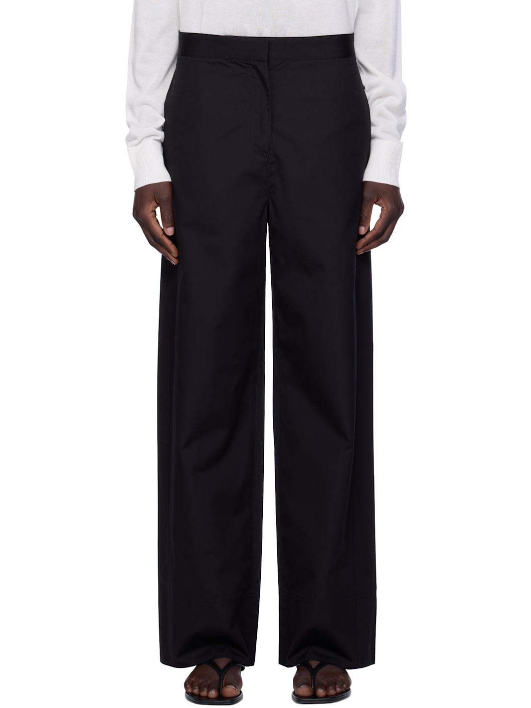 Black Twisted Seam Trousers - 1