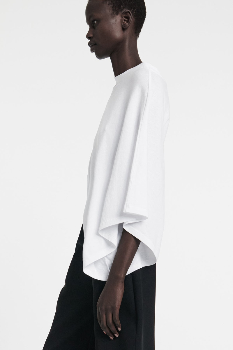 A.W.A.K.E. MODE ASYMMETRIC ONE-SLEEVE T-SHIRT WHITE outlook