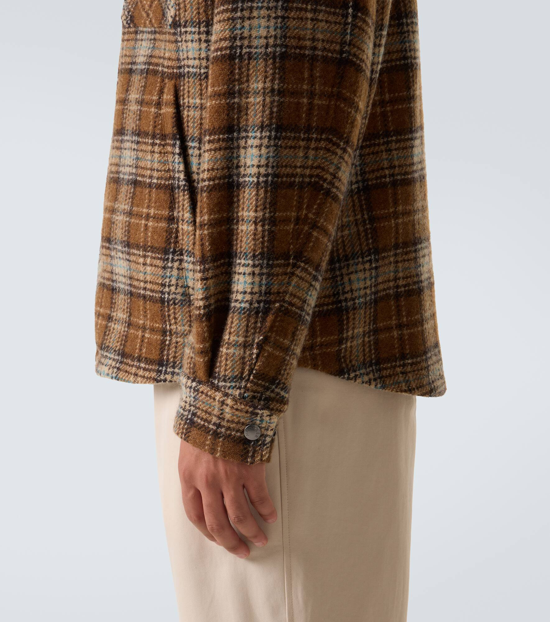 Checked virgin wool overshirt - 6