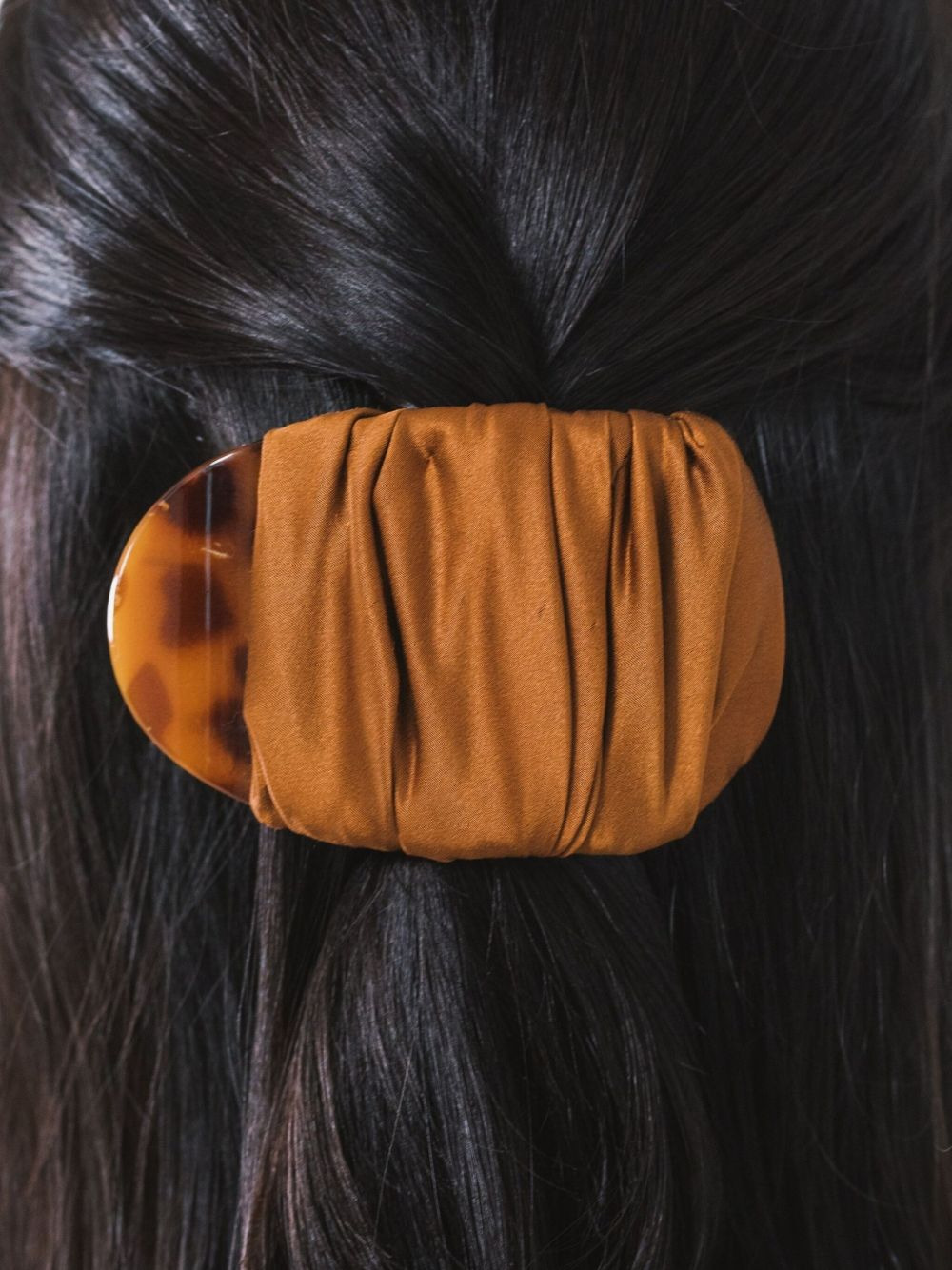 Tasha satin-covered tortoiseshell jaw clip - 3