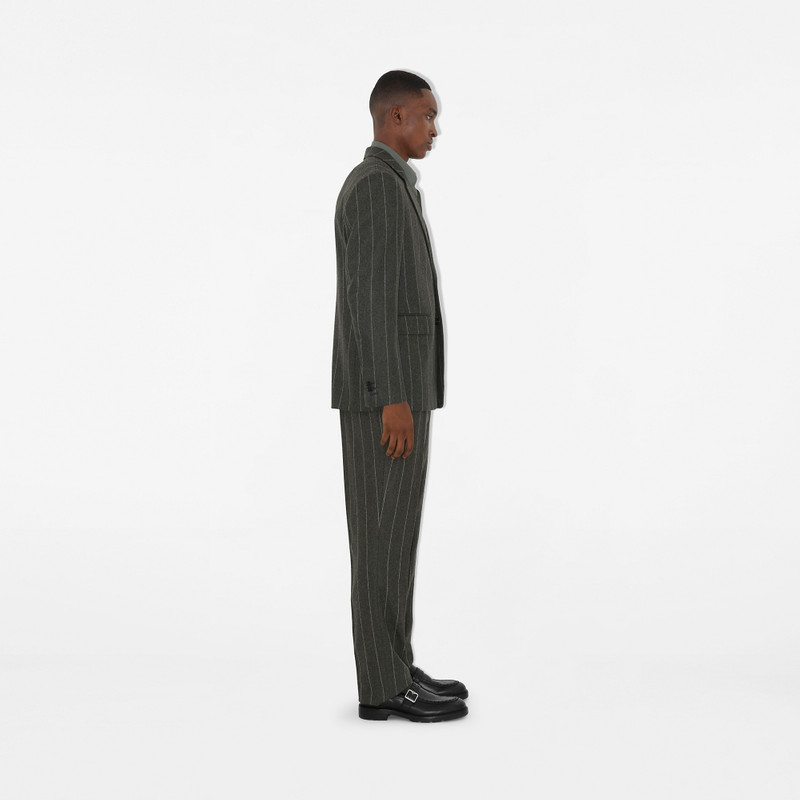 Pinstriped Wool Tailored Trousers 3