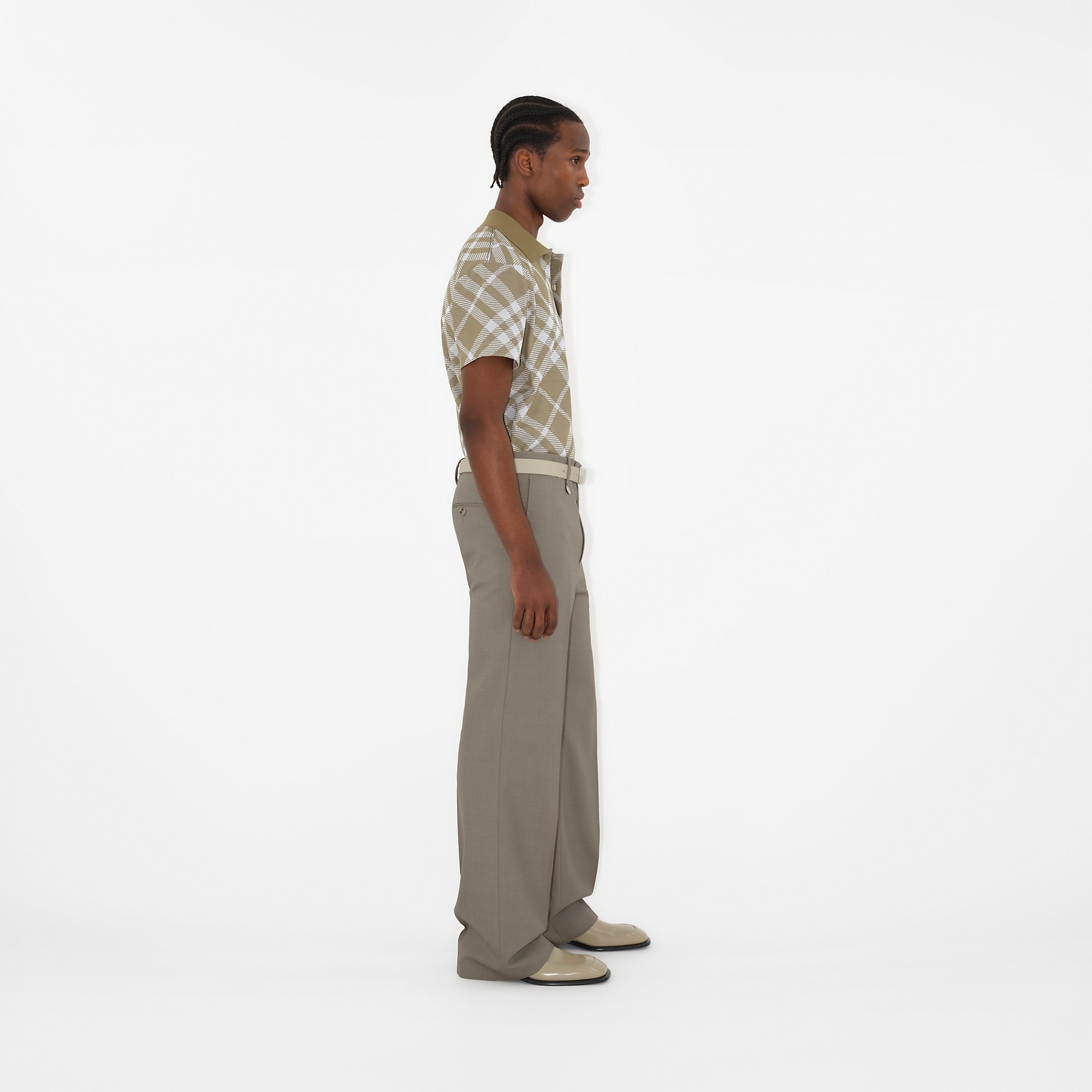 Check Cotton Blend Polo Shirt - 3