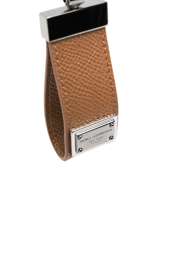 Dolce & Gabbana logo-plaque leather keyring outlook