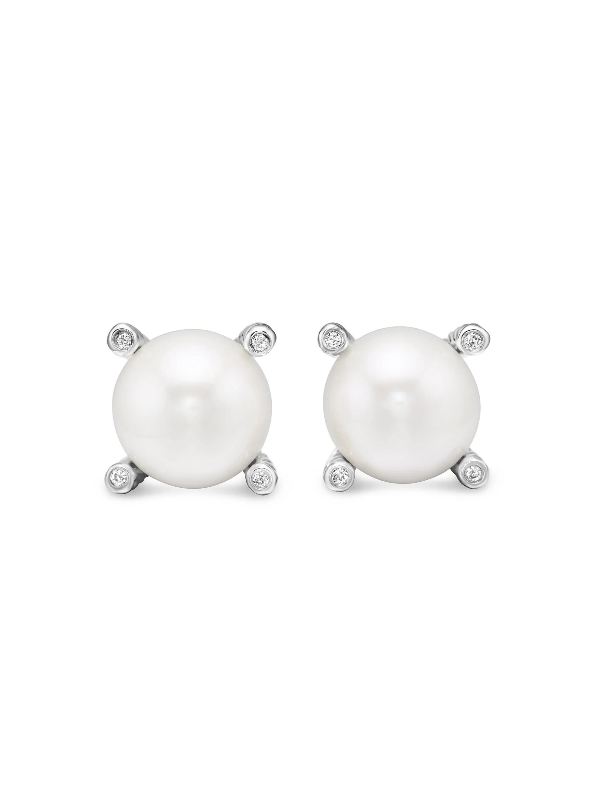 Women's Pearl Stud Earrings in Sterling Silver - Pearl - 1